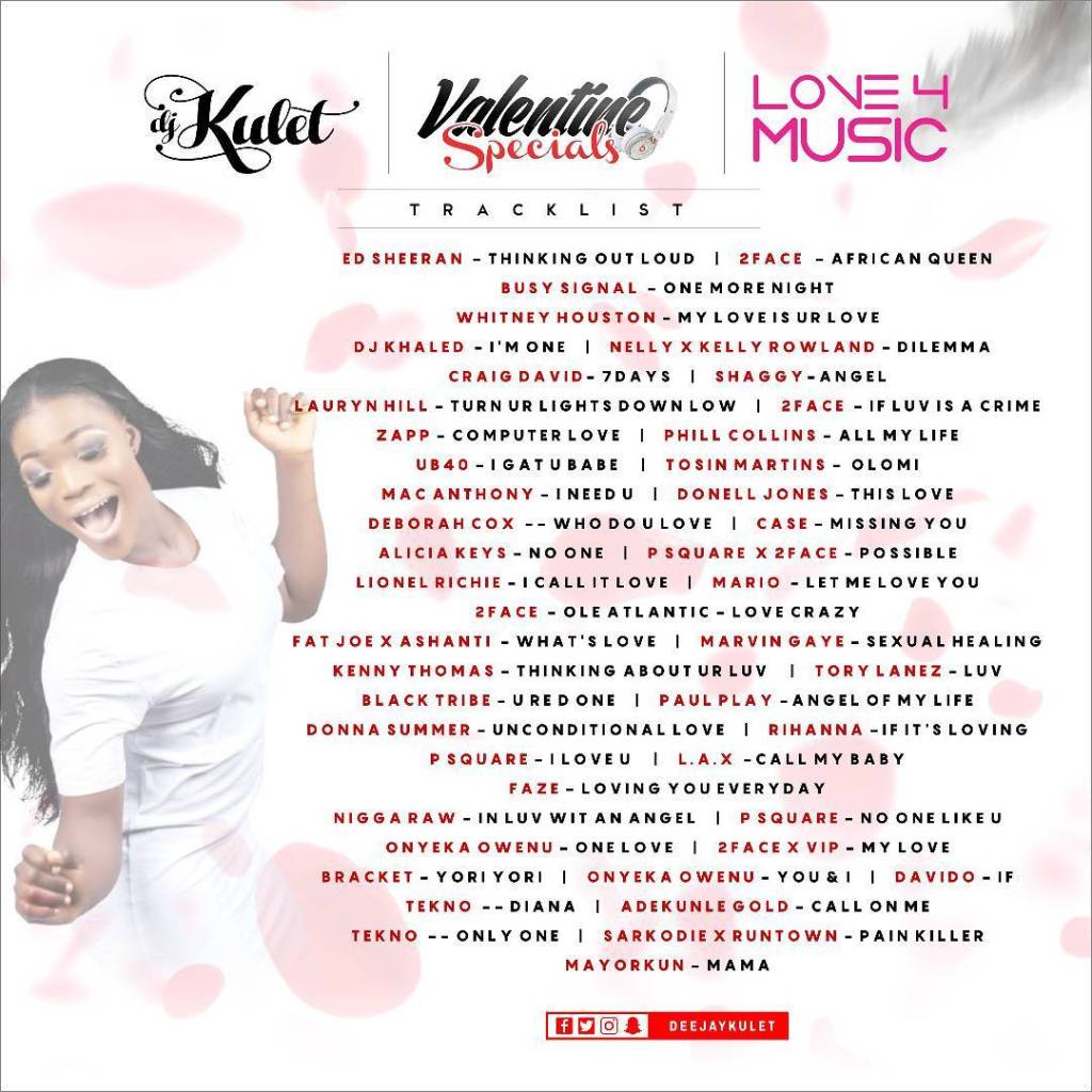 DJ Kulet – Valentine Specials Mixtape Tracklist